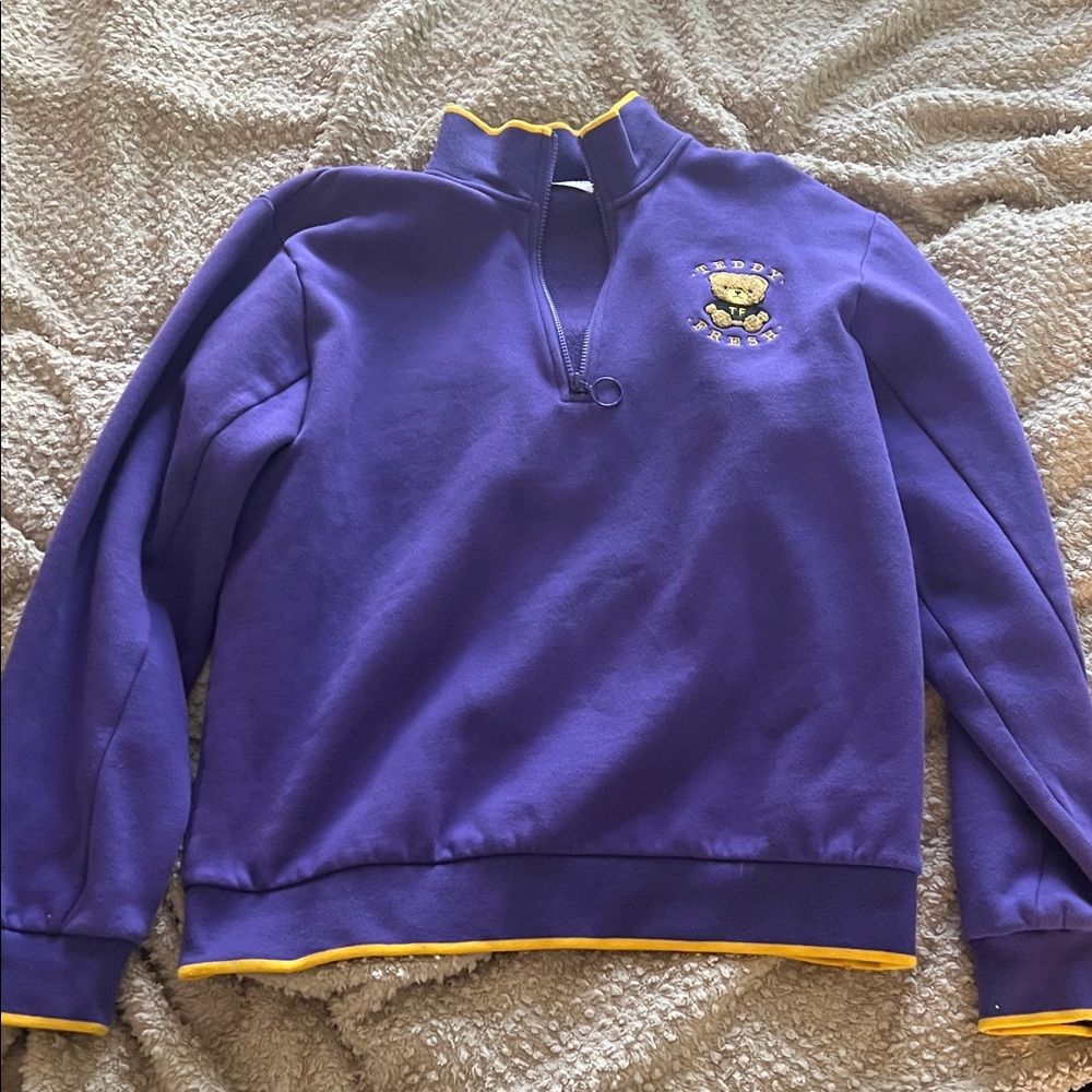 Teddy Fresh Purple Half-Zip Men's Sweater